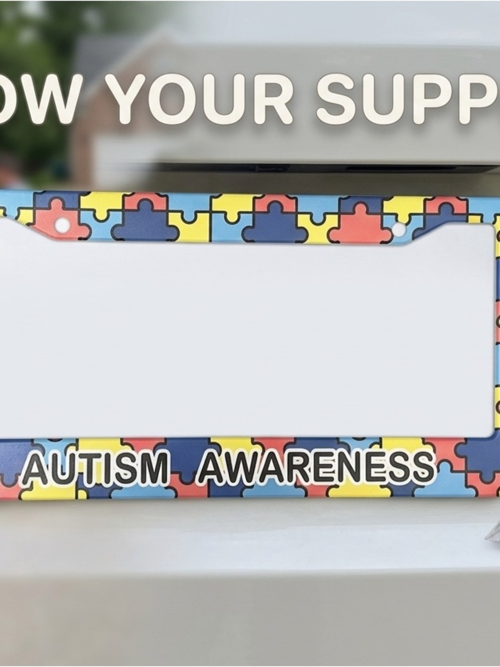 Autism Awareness License Plate Frame – New In Package! - Picture 1 of 7